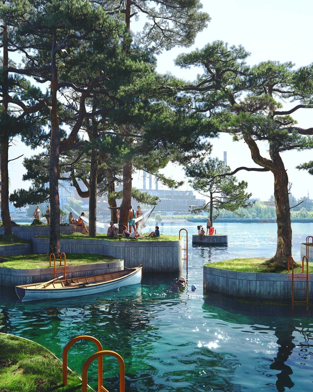 Úszó szigetek Koppenhágában, nem csak úszóknak